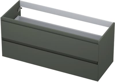 INK - Onderkast 2 Laden Greeploos Gelakt 45gr - 1200x450x520 Mm - Mat Beton Groen
