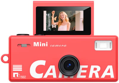 Zakcamera, mini HD-camera, digitale camera, camcorder, klein | Draagbare actiecamera, sleutelhanger, handheld |1080p HD-opname, 130° groothoeklens|Virtueel fotograferen, lichtgewicht - Rood - Inclusief 32GB geheugenkaart en kaartlezer.