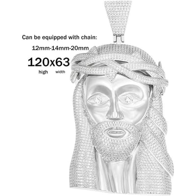 Super Groot Gouden Kleur Jezus Koper Iced Out Zirconia Hanger Ketting Voor Mannen Hip Hop Sieraden Dropshipping 3mm cuban chain&24inch