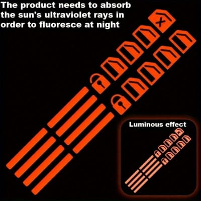 1Set Auto Raamknop Lichtgevende Stickers Auto Fluorescerende Auto Stickers Zelfklevende Nachtzichtbaarheidsstickers Auto Raam Deur Schakelaar Fluorescerend Orange Red veelkleurig