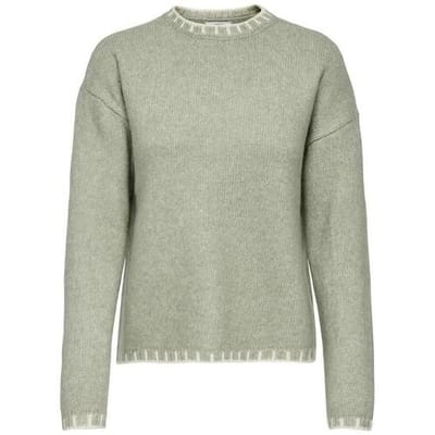 Jacqueline de Yong Trui Jdysilja L/s On Contrast Pullover K 15361187 Seagrass/sandshell Dames Maat - S