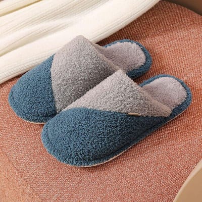 Pantoufles en coton pour femmes Hiver Décoration d'intérieur pour couples Pantoufles mignonnes pour femmes Pantoufles chaudes en fourrure pour hommes En hiver 44-45 gray