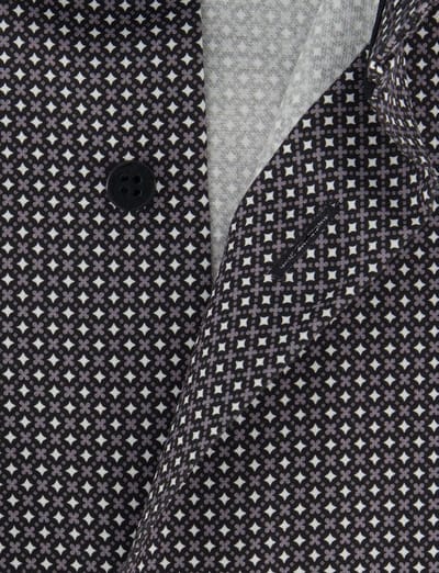 Eterna overhemd grijze print Modern Fit