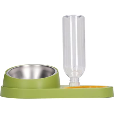 Kat Water Voerbak Automatische Watervulling 16 Graden Kanteling Roestvrij Staal Dubbele Huisdierbak Set groen