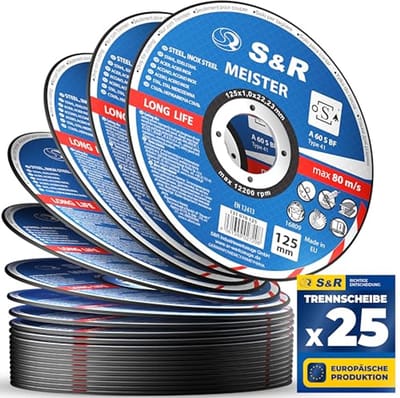 Duurzame doorslijpschijf 125mm voor metaal en roestvrij staal - aluminiumoxide schijf voor haakse slijpmachines