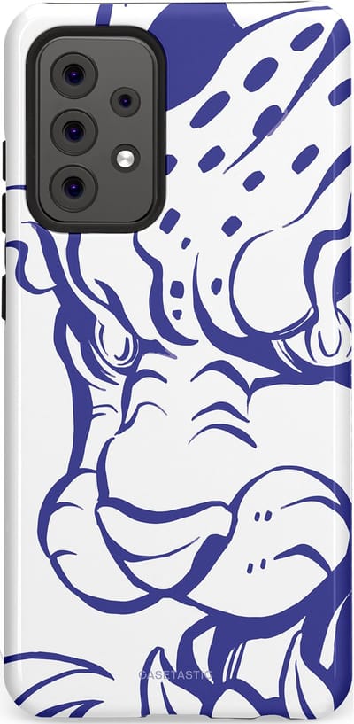 Casetastic Hoesje Geschikt voor Samsung A52 (4G/5G/s) - Stijlvolle Beschermende Duo-layer Case - Blauwe Panter Hoofd