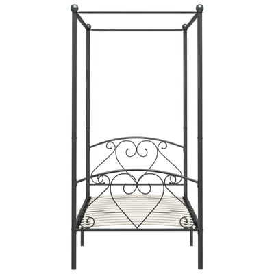 vidaXL - Hemelbedframe - metaal - grijs - 100x200 - cm
