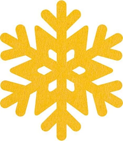 Sneeuwvlok 3 vilt onderzetters - Geel - 6 stuks - ø 10 cm - Kerst onderzetter - Tafeldecoratie - Glas onderzetter - Woondecoratie - Woonkamer - Tafelbescherming - Onderzetters voor glazen - Kerst tafelen - Woonaccessoires - Tafelaccessoires