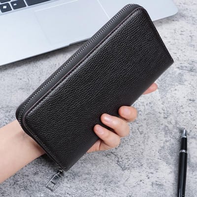 Lange herenritsportemonnee grote portemonnee clutch tas mobiele telefoon tas vrije tijd visitekaartjes geld.
