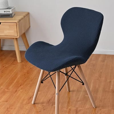 Jacquard Verstelbare Schelp Stoelhoes Eetkamer Ronde Rug Rekbaar Huis Elastische Stoelhoes Luxe Hotel Banket Krukhoes 1pcs chair cover brown
