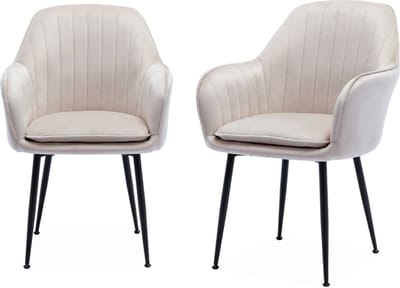 sweeek - Velours fauteuils shella, b 57 x d 59 x h 84,5 set van 2