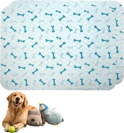 Wasbare hondenplasmatten (Set van 2) Premium herbruikbare training pads, waterdichte katoenen hondenpads, puppy reisaccessoires - 60x90cm