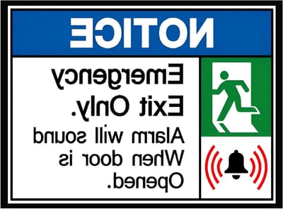Nooduitgang Alarm Bord - Veiligheidsteken Deur - Alarm Bij Opening - Weerbestendig Kunststof - 200mm x 150mm - Zwart Groen Blauw
