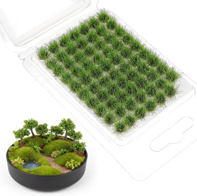 Modelbouw Accessoires, 72 Stuks, Statig Gras Tuft voor Miniatuurlandschappen, Kunstgras en Decoratie voor DIY Projecten