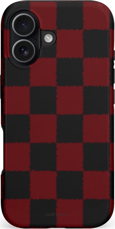 Casetastic hoesje geschikt voor Apple iPhone 17 - MagSafe - Dubbellaagse bescherming - De Houthakker - Fashion Case - Zwart Bordeaux