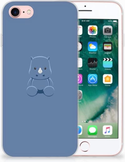 iPhone SE 2022 | SE 2020 | 8 | 7 Telefoonhoesje met Naam Baby Rhino