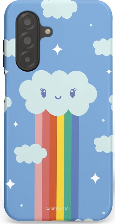 Casetastic Hoesje Geschikt voor Samsung A26 - Stijlvolle Beschermende Duo-layer Case - Regenboogwolkje