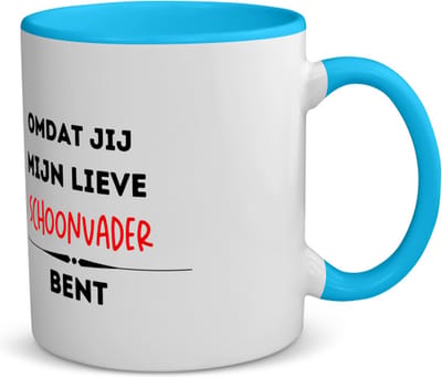 Akyol - omdat jij mijn lieve schoonvader bent koffiemok - theemok - blauw - Vader - de liefste schoonvader - vader cadeautjes - vaderdag - verjaardag - geschenk - kado - 350 ML inhoud