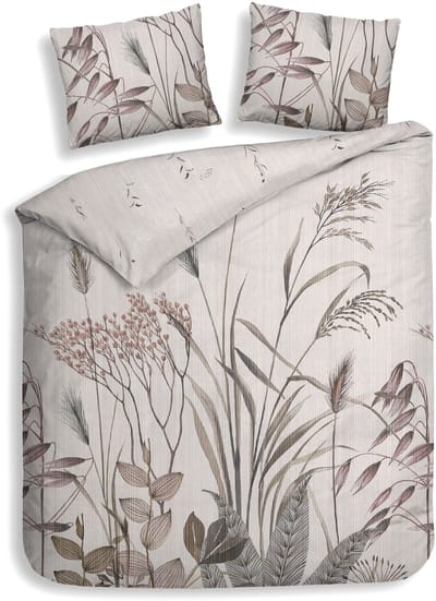 Heckettlane Dekbedovertrek Elvira - Dekbed met instopstrook - Natural - Dekbedovertrek van 100% Katoen-Satijn - Takken - 240x200-220 cm + 2 slopen 60/70 cm