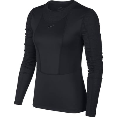 Nike - Maat M W Np Ls Warm Hollywood Top Dames Sporttrui - Black/Clear