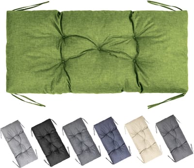 Garronda Bankkussen 100x50 cm – 10 cm dik – Waterafstotend & UV-bestendig – met Banden – Groen GD-AM-Bono
