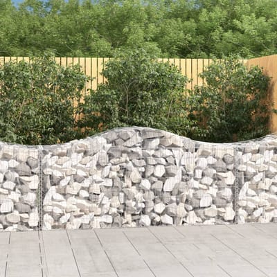 vidaXL - Schanskorven - 2 - st - gewelfd - 200x50x80/100 - cm - gegalvaniseerd - ijzer