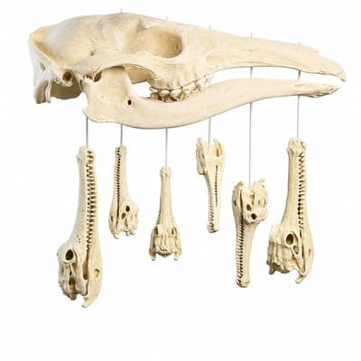 Aardvark Krokodil Schedel Windgong – Gothic Woondecoratie – Skull Chimes – Tuin- en Halloween Decoratie – Beige