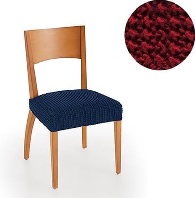 Belmarti® Stoelhoes Milos Rood (2 stuks) voor eetkamerstoelen 40-50cm - Extreme Stretch stoelhoezen - Antistatisch - Ademend Katoen