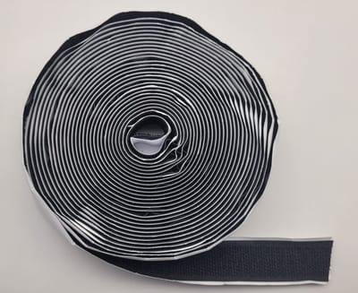 Ki-tec - Klittenband - Velcro - 1 x 8 Meter - Alleen Haakband - Zwart - Speciaal voor XL Vliegengordijnen - 20 mm Breed - Extra Sterk - Zelfklevend