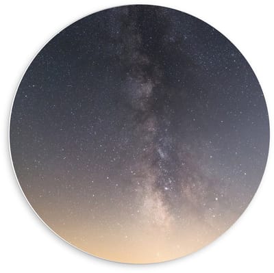 KuijsFotoprint - Schilderij - Mooie Sterrenhemel - Blauw En Oranje - 60 X 60 Cm