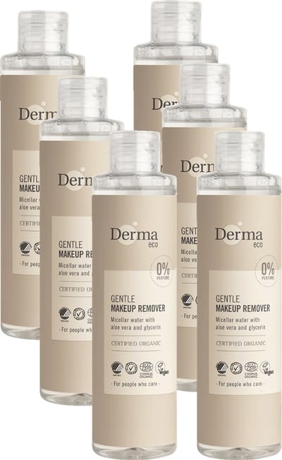 Derma Eco Make-up Remover - Micellair Reinigingswater - Olievrij - met Aloe Vera en Glycerine - Parfumvrij - Hypoallergeen - 6 x 200 ml