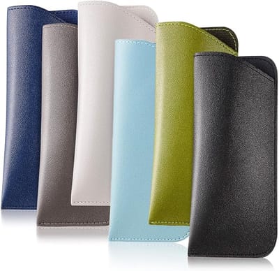Bril etui 6 stuks - zacht leer - draagbaar - bescherming voor brillen - ShopVlot