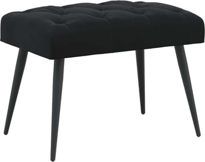 vidaXL - Bank - met - knopen - tufting - Zwart - 60 - x - 40 - x - 45 - cm - Fluweel
