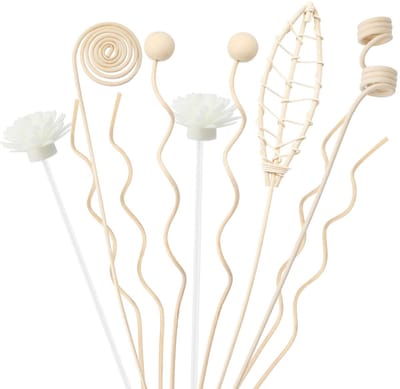 Dailygoods- Diffusorstaafjes 9 stuks - Aromadiffuser - Rotan Hout - Reservestaafjes - Geurverspreider - Hoogwaardig Materiaal - Geurstokjes