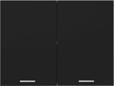 Gootsteenkast Dubbele Deur - Onderbouw Kast - Keuken Opbergen - Verstelbare Poten - 80x31x60 cm - Zwart