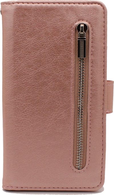 HB Hoesje Geschikt voor Samsung Galaxy S20 - Rosegoud - Luxe Kunstlederen Portemonnee Book Case met Rits