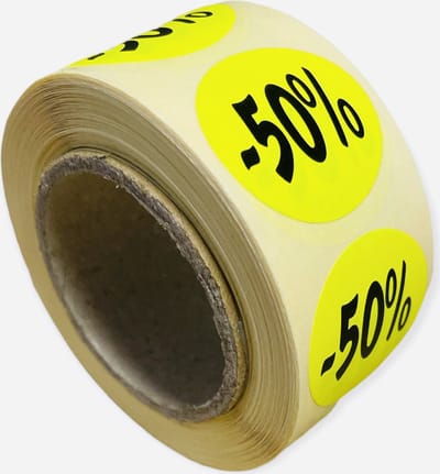 Etiketten Rond 27 mm Fluor Geel 50%