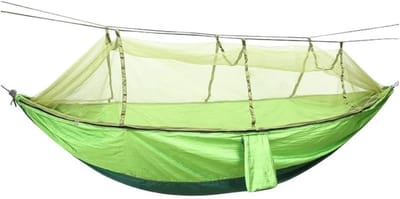 Kampeer Hangmat - Nylon Hangmat Klamboe Hangmat - Buiten Ontspannen - Lichtgewicht Nylon - 12 kg - Groen