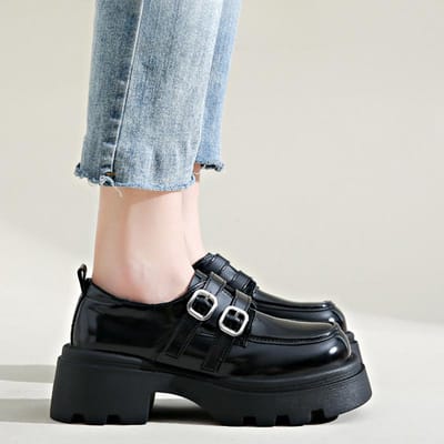 College Stijl Enkelschoenen Dames Mary Jane Dames Schoenen Lente Nieuwe Leren Loafers Muffin Platform Kleine Leren Schoenen 40 gray