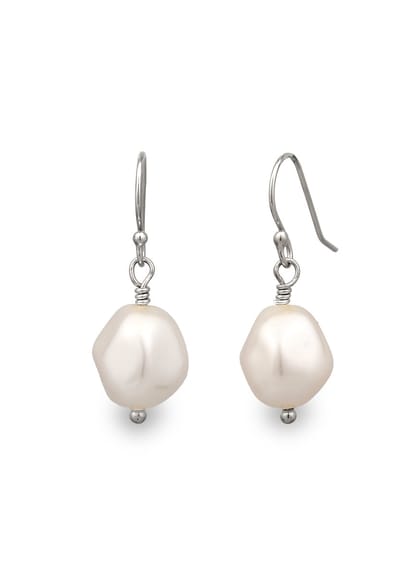 Elli - Oorbellen - Oorhanger Vrouwen Synthetische Parel 925 Sterling Zilver -