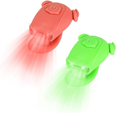 longziming -LED Kikker Licht - Veiligheidslampje Voor Kinderen - Siliconen Blinker - Drie Verlichtingsmodi - Duurzaam Silicone - Schattig Ontwerp - Universele Bevestiging - 2 Stuks
