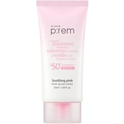 maak p:rem Verzachtende Roze Tone-Up Zoncrème SPF50+ PA++++ 50ml 1st white