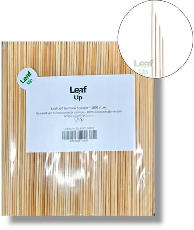 LeafUp® Sateprikkers - 1000x - Bamboe hout - 25 cm - Barbecue spiezen - Satestokjes