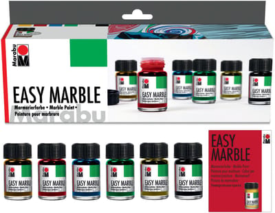 Marabu Easy Marble Starterset - 6 kleuren x 15 ml