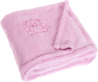 Fleece deken 100 x 150 cm met beerborduur voor baby en kind