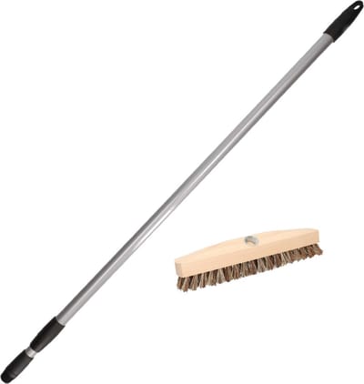 Sorex Schrobbezem - hout - met metalen telescoopsteel - tot 130 cm - schrobber