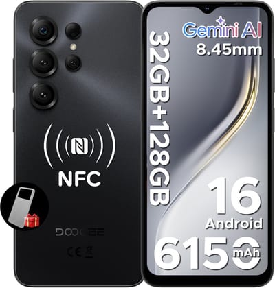 DOOGEE NOTE 56 X PRO - Smartphone - Android 16 -32 GB RAM + 128 GB ROM / 2 TB TF - 6150 mAh - 8,45 mm ultraslank - 6,56 inch HD+ - 13 MP + 8 MP - NFC - Face ID - Gemini AI - GPS