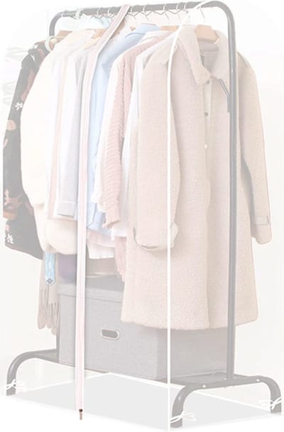 La'Moussawi ® Kledingbeschermhoes Lang 110 cm voor Kledingrek met Ritssluiting en Translucente Stofbescherming