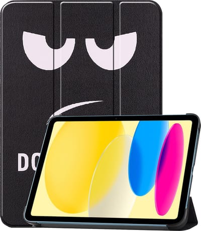 Hoesje Geschikt voor Apple iPad 10 (2022) - 10.9 inch - 10e Generatie - Dun & Stevig - Trifold Bookcase - Hard Cover - Hardcover Book Case - Tablet Hoes - Don't Touch Me