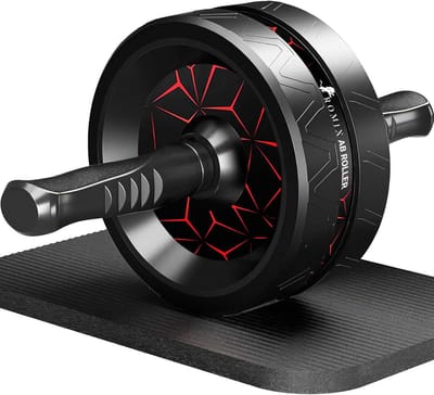 Ab Roller oefenwiel voor thuis en gym, ultrabreed met extra dikke kniemat voor buikspiertraining en krachttraining